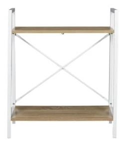 The Home Deco Factory Étagères Etagère à 2 Planches En Bois Et Métal Blanc -Vaisseliers Soldes Magasin etagere a 2 planches en bois et metal blanc 3