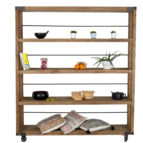 Rendez Vous Déco Étagères Etagère à 4 Niveaux En Bois Et Pieds à Roulettes 3 Rendez Vous Déco Étagères Etagère à 4 Niveaux En Bois Et Pieds à Roulettes – Image 3