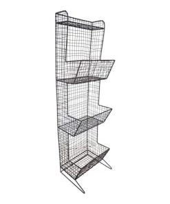 Maison Tilleul Étagères Etagère à Poser 3 Paniers Gris