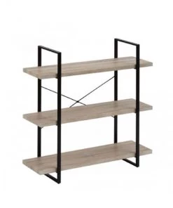 Wadiga Étagères Étagère à Poser En Métal Et PVC Motif Bois 3 étages