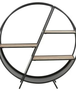 Maisons Du Monde Étagères Etagère à Poser Ronde En Sapin Et Métal Noir