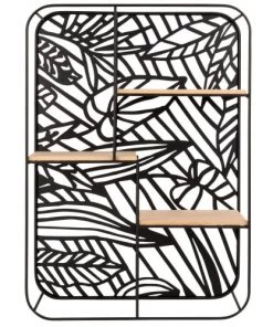 Maisons Du Monde Étagères Etagère Ajourée Noire Motifs Feuillages