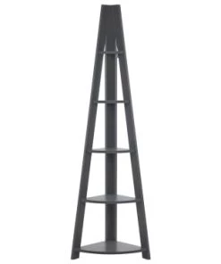 Beliani Étagères Étagère Angle Grise De 5 Compartiments