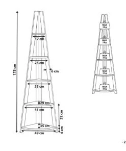 Beliani Étagères Étagère Angle Grise De 5 Compartiments -Vaisseliers Soldes Magasin etagere angle grise de 5 compartiments 5