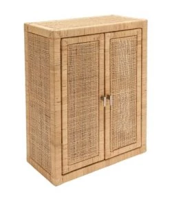 Kok Maison Étagères Etagère Armoire En Cannage De Rotin Beige Foncé