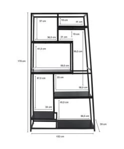 Leitmotiv Étagères Étagère Asymétrique En Métal Noir -Vaisseliers Soldes Magasin etagere asymetrique en metal noir 2