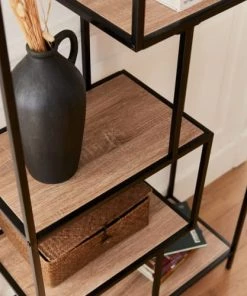 Alice's Garden Étagères Etagère Asymétrique En Métal Noir & Décor Bois -Vaisseliers Soldes Magasin etagere asymetrique en metal noir decor bois 2