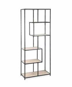 Alice's Garden Étagères Etagère Asymétrique En Métal Noir & Décor Bois