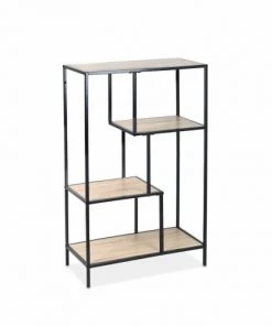 Alice's Garden Étagères Etagère Asymétrique En Métal Noir & Décor Bois