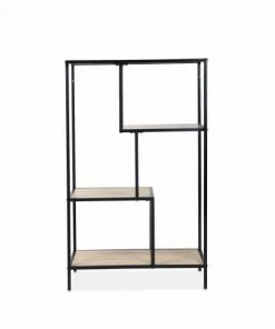 Alice's Garden Étagères Etagère Asymétrique En Métal Noir & Décor Bois -Vaisseliers Soldes Magasin etagere asymetrique en metal noir decor bois 9