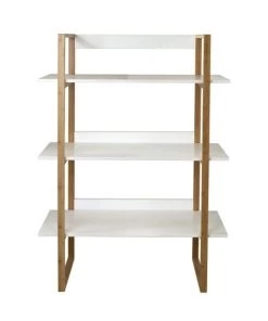 Casâme Étagères Etagère Bambou 3 Niveaux - Blanche