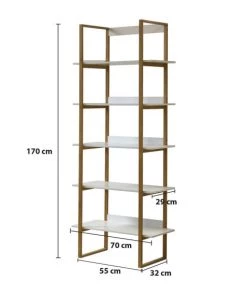 Casâme Étagères Etagère Bambou 5 Niveaux - Blanc -Vaisseliers Soldes Magasin etagere bambou 5 niveaux blanc 2