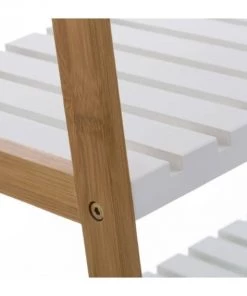 Wadiga Étagères Étagère Bambou Et Bois étroite 3 Niveaux -Vaisseliers Soldes Magasin etagere bambou et bois etroite 3 niveaux 2