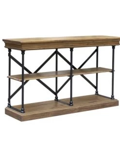Robin Des Bois Étagères Étagère Basse Bois Et Métal Laquée Noir -Vaisseliers Soldes Magasin etagere basse bois et metal laquee noir 4