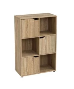 Wadiga Étagères Étagère Basse En Bois MDF 6 Casiers 3 Portes
