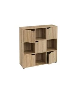 Wadiga Étagères Étagère Basse En Bois MDF 9 Casiers 5 Portes Façon Console -Vaisseliers Soldes Magasin etagere basse en bois mdf 9 casiers 5 portes facon console 3