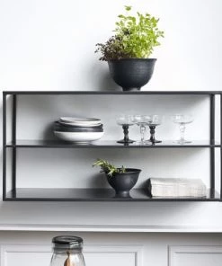 House Doctor Étagères Étagère Basse En Métal Noir -Vaisseliers Soldes Magasin etagere basse en metal noir 2