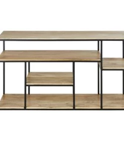 Maisons Du Monde Étagères Etagère Basse En Métal Noir Et Manguier