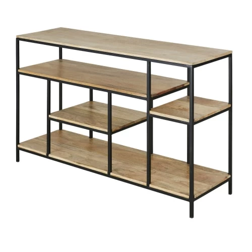 Maisons Du Monde Étagères Etagère Basse En Métal Noir Et Manguier 2 Maisons Du Monde Étagères Etagère Basse En Métal Noir Et Manguier – Image 2