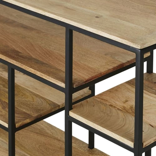 Maisons Du Monde Étagères Etagère Basse En Métal Noir Et Manguier 3 Maisons Du Monde Étagères Etagère Basse En Métal Noir Et Manguier – Image 3