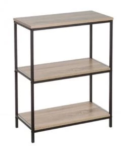 Wadiga Étagères Étagère Basse Métal Noir Et Bois H76cm