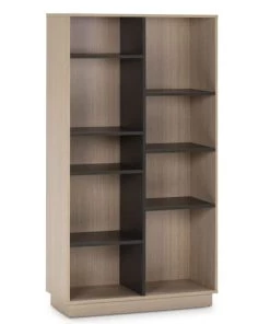 HOMN Étagères Étagère Bibliothèque 150x80cm, Couleur Chêne Et Gris