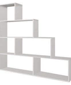 HOMN Étagère Bibliothèque Blanc Brillant 6 Étagères, Pour Salle à Manger