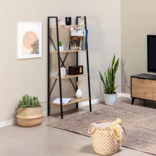 HOMN Étagère Bibliothèque Bois 4 Étagères, Pour Salle à Manger 2 HOMN Étagère Bibliothèque Bois 4 Étagères, Pour Salle à Manger – Image 2