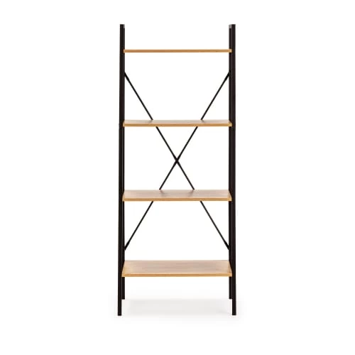 HOMN Étagère Bibliothèque Bois 4 Étagères, Pour Salle à Manger 3 HOMN Étagère Bibliothèque Bois 4 Étagères, Pour Salle à Manger – Image 3