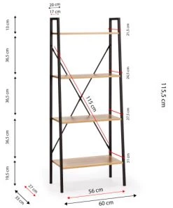 HOMN Étagère Bibliothèque Bois 4 Étagères, Pour Salle à Manger 9 HOMN Étagère Bibliothèque Bois 4 Étagères, Pour Salle à Manger -Vaisseliers Soldes Magasin etagere bibliotheque bois 4 etageres pour salle a manger 4