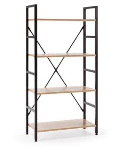 HOMN Étagère Bibliothèque Bois 4 Étagères, Pour Salle à Manger