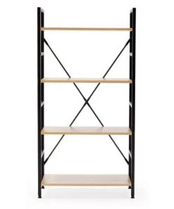 HOMN Étagère Bibliothèque Bois 4 Étagères, Pour Salle à Manger -Vaisseliers Soldes Magasin etagere bibliotheque bois 4 etageres pour salle a manger 8