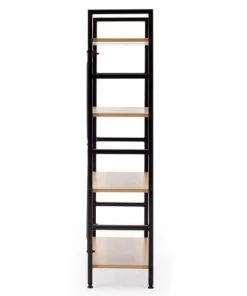 HOMN Étagère Bibliothèque Bois 4 Étagères, Pour Salle à Manger -Vaisseliers Soldes Magasin etagere bibliotheque bois 4 etageres pour salle a manger 9