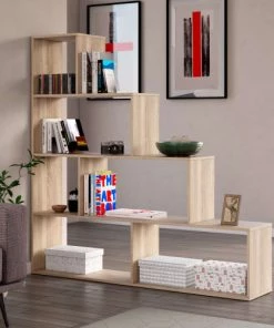 HOMN Étagère Bibliothèque Chêne 6 Étagères, Pour Salle à Manger -Vaisseliers Soldes Magasin etagere bibliotheque chene 6 etageres pour salle a manger 4