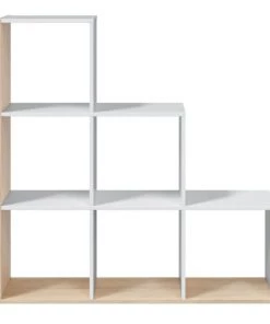 HOMN Étagères Étagère Bibliothèque Couleur Blanc/chêne, Salle à Manger Ou Bureau