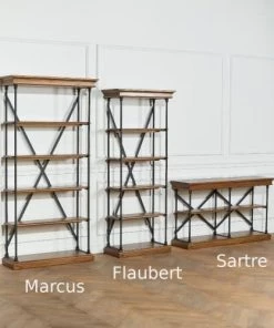 Robin Des Bois Étagères Etagère Bibliothèque En Pin Et Métal -Vaisseliers Soldes Magasin etagere bibliotheque en pin et metal 4