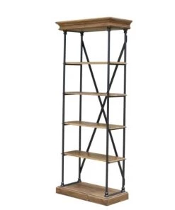 Robin Des Bois Étagères Etagère Bibliothèque En Pin Massif Et Métal Noir -Vaisseliers Soldes Magasin etagere bibliotheque en pin massif et metal noir 4