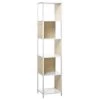 Beliani Étagères Étagère Blanche Et Bois Clair