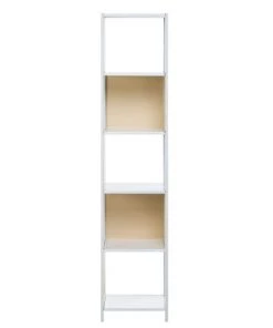 Beliani Étagères Étagère Blanche Et Bois Clair -Vaisseliers Soldes Magasin etagere blanche et bois clair 2