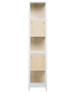 Beliani Étagères Étagère Blanche Et Bois Clair -Vaisseliers Soldes Magasin etagere blanche et bois clair 3