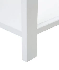 Beliani Étagères Étagère Blanche Et Bois Clair -Vaisseliers Soldes Magasin etagere blanche et bois clair 5