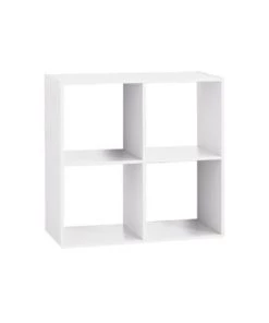 Decoratie Étagères Étagère Bois 4 Cases Blanc -Vaisseliers Soldes Magasin etagere bois 4 cases blanc 2
