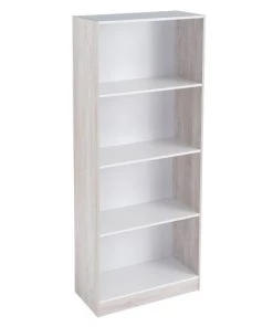Wadiga Étagères Étagère Bois Et Blanc 4 étagères - 60x29x147cm