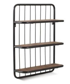 Mh London Étagères Etagère Bois Et Métal Filaire 3 Plateaux