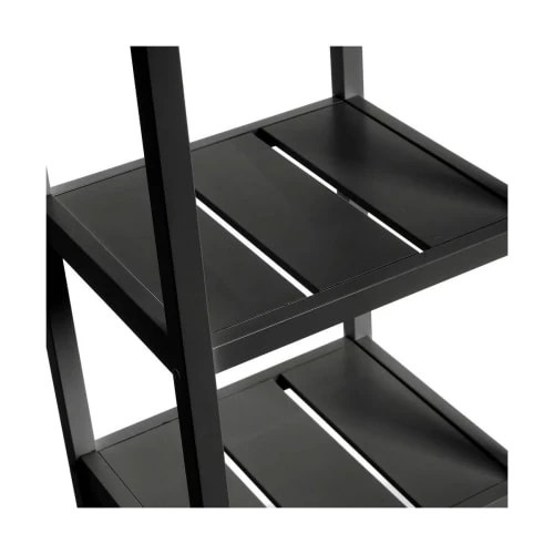 Wadiga Étagères Étagère Bois Noir 5 Plateaux - 37x33x140cm 3 Wadiga Étagères Étagère Bois Noir 5 Plateaux - 37x33x140cm – Image 3