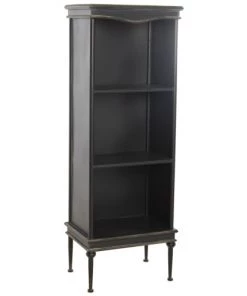Wadiga Étagères Étagère Classique Sur Pied En Métal Noir Vieilli 56x28x160cm