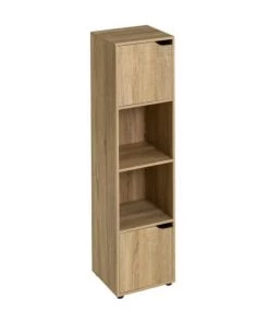 Wadiga Étagères Étagère Colonne 2 Casiers + 2 Placards 30x29x119cm
