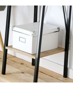 Casâme Étagères Étagère Colonne 4 Niveaux H148 Cm - Décor Chêne Et Noir -Vaisseliers Soldes Magasin etagere colonne 4 niveaux h148 cm decor chene et noir 5