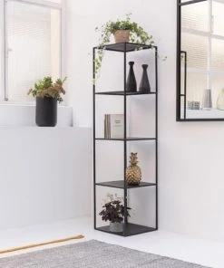 Decoclico Factory Étagères Etagère Colonne En Métal Noir Mat Noir -Vaisseliers Soldes Magasin etagere colonne en metal noir mat noir 3