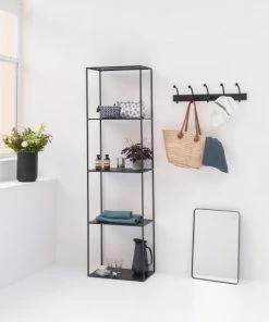 Decoclico Factory Étagères Etagère Colonne En Métal Noir Mat Noir -Vaisseliers Soldes Magasin etagere colonne en metal noir mat noir 4